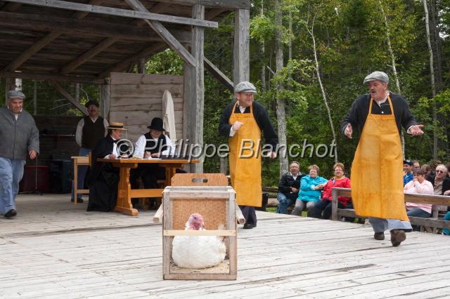 canada nouveau brunswick 15.JPG - Jean-Cllaude Doiron et Dominique Breau, animateurs de la 33e foire agricole du village historique Acadien, Nouveau-Brunswick, Canada
